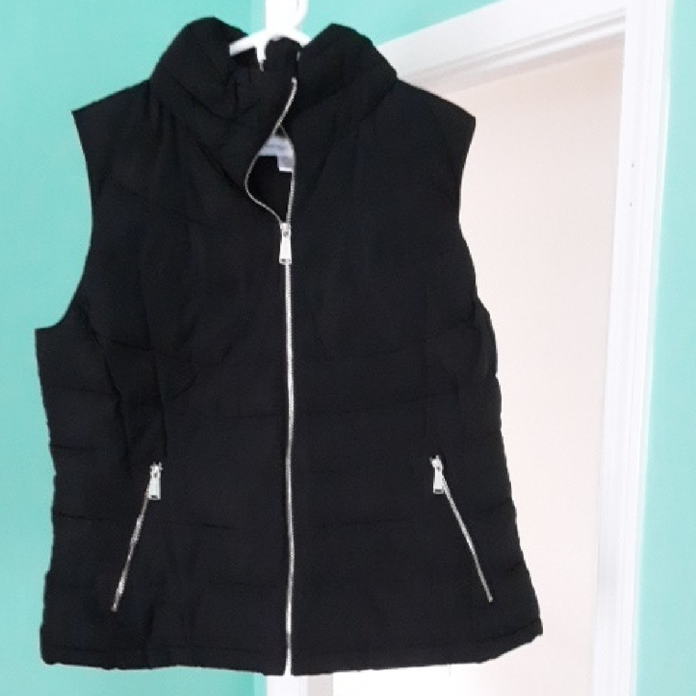 Calvin Klein Black Vest with Metallic Zippers